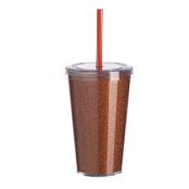 Copo de Acrílico com Eva Gliter; 540ml com Canudo