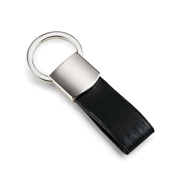 Chaveiro com Argola de Metal e Couro Sintético