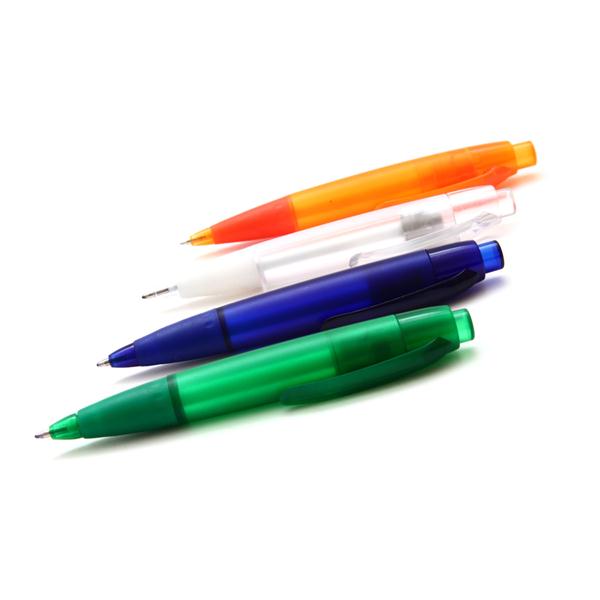 Caneta Plástica, cores: vermelho, azul, amarela,verde e fume