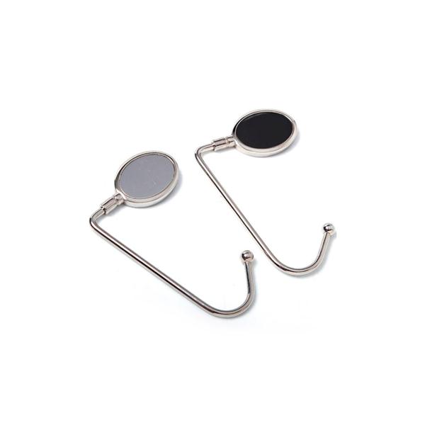 Porta bolsa de metal base oval brilhante