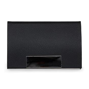 Porta cartão de couro sintético com detalhes em metal