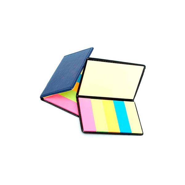 Bloco de Anotações de Couro Sintético com Post-It