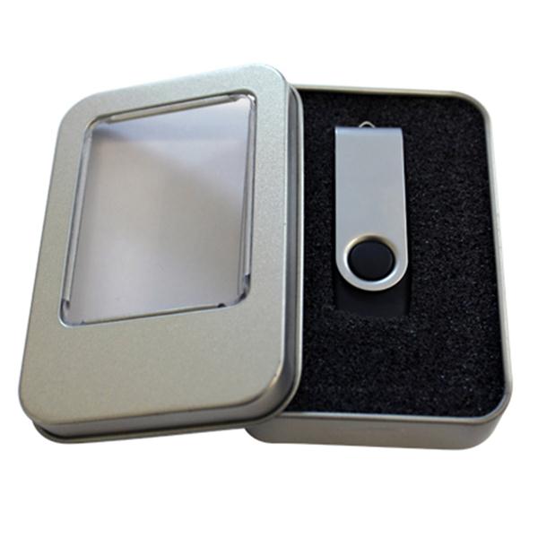 Estojo para pen drive, material de alumínio com berço espuma
