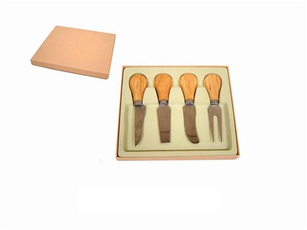 Kit Queijo com 4 Peças, Estojo de Papelão