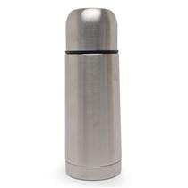 Garrafa Térmica Inox 350ml com Capa Protetora de Couro Sintético