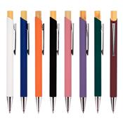 Caneta Metal C/ acionador de bambu