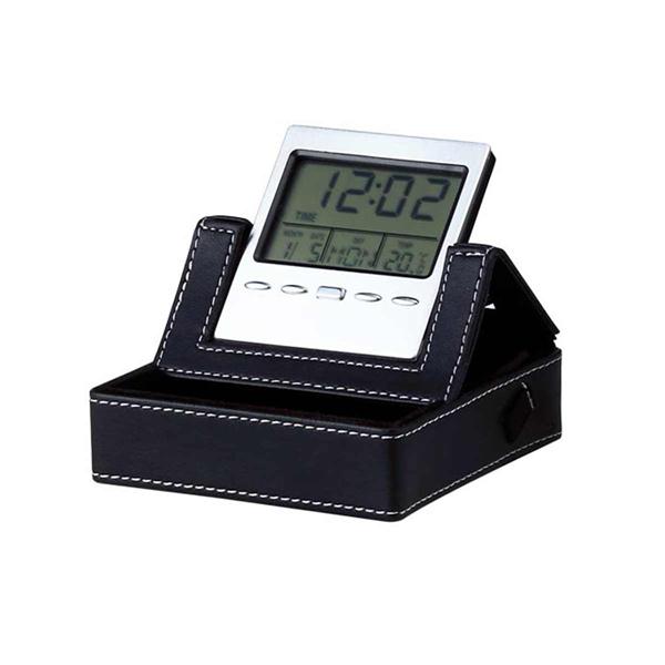 Relógio de mesa com porta bloco
