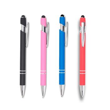 Caneta Emborrachada Touch Prata