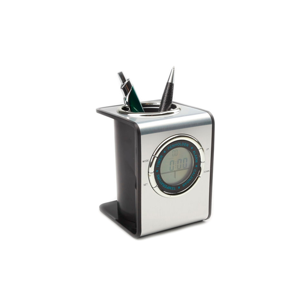 Relógio digital com porta caneta Moderno