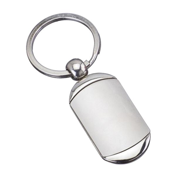 Chaveiro de metal fosco na frente e brilhante atrás