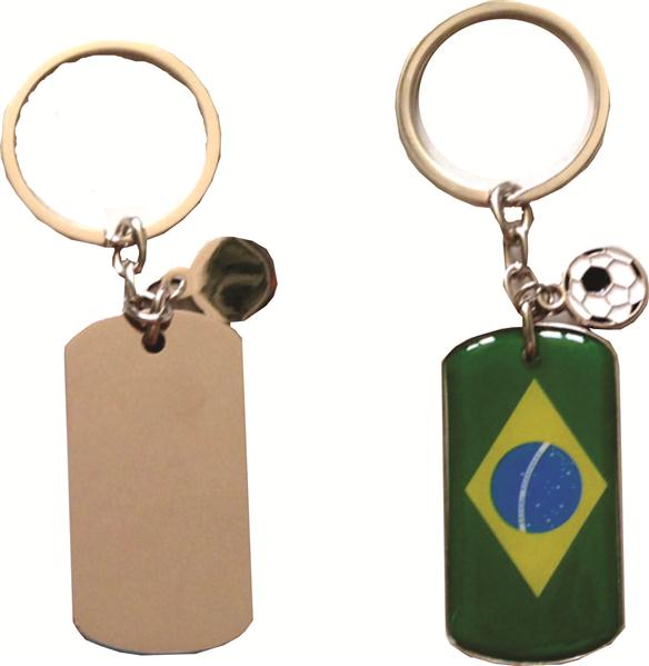 Chaveiro de Metal Retangular Brasil