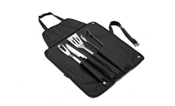Kit Churrasco 4 peças com avental preto