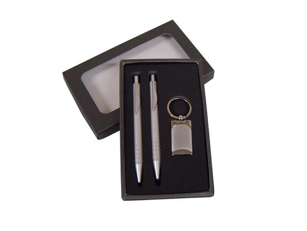 Kit caneta e lapiseira com chaveiro Moderno Fosco