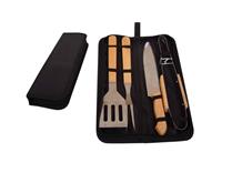 Kit Churrasco 4 peças com maleta Preta