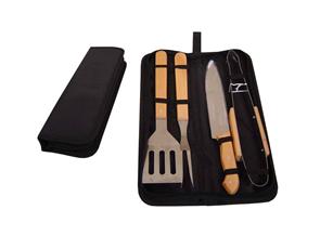 Kit Churrasco 4 peças com maleta Preta