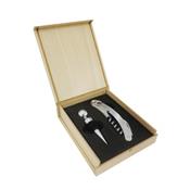Kit vinho 2 peças em estojo de madeira
